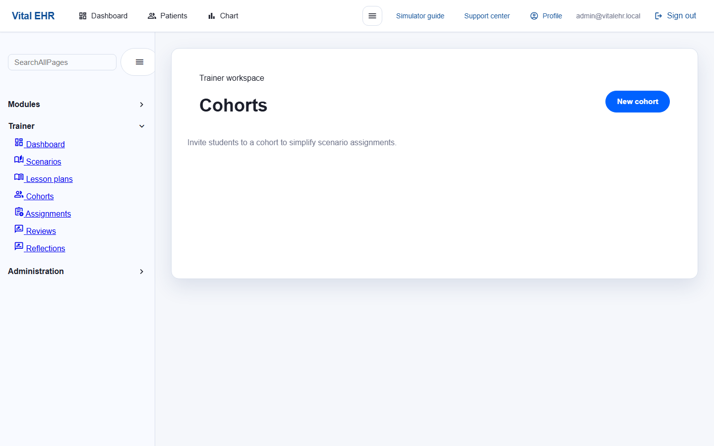 Vital EHR trainer cohorts